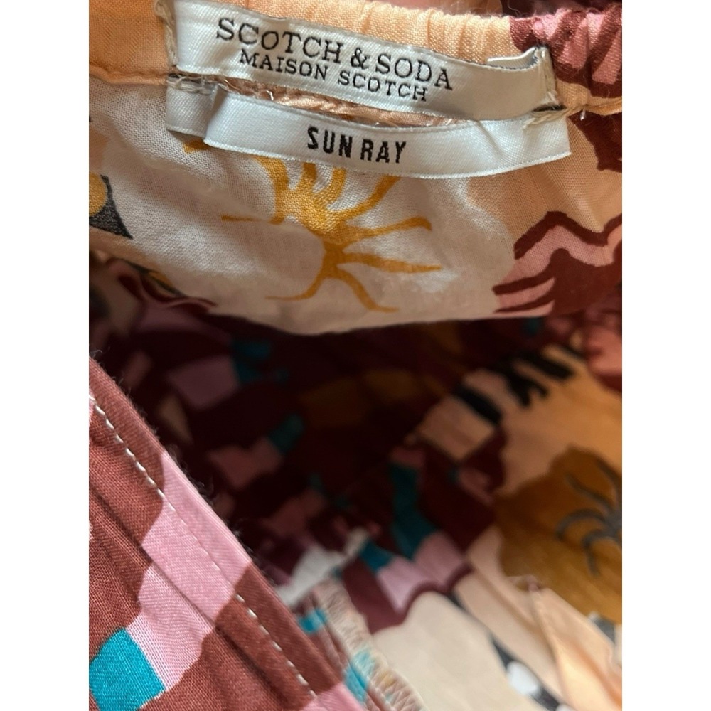 Scotch & Soda Dress Women Medium Maxi Floral Ruched Tier Flare Core Cruise - Picture 9 of 9